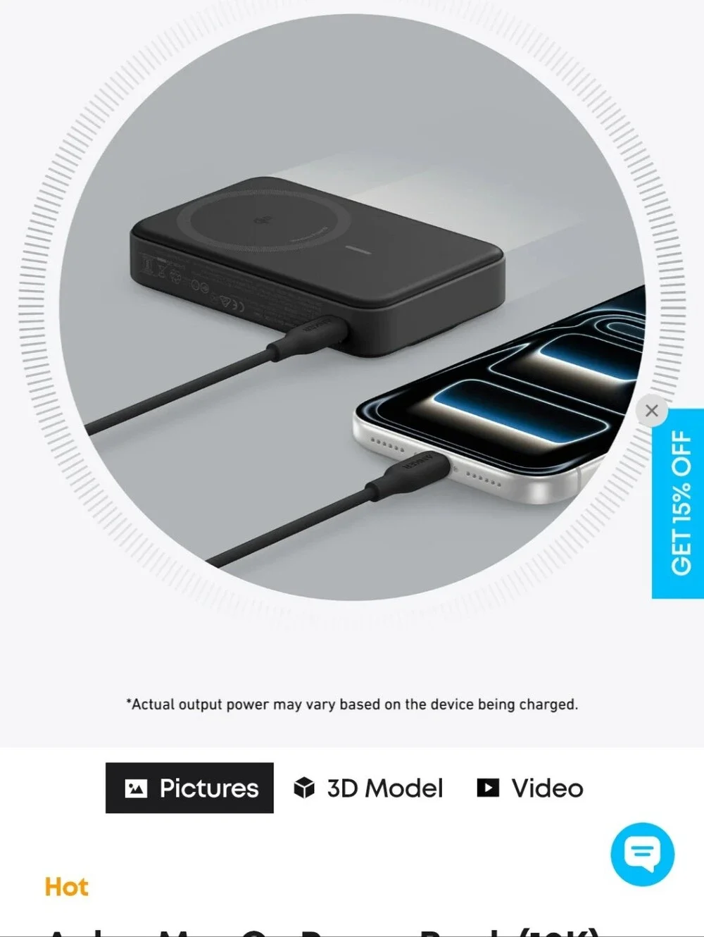 Anker MagGo 15W Magnetic Power Bank – Black